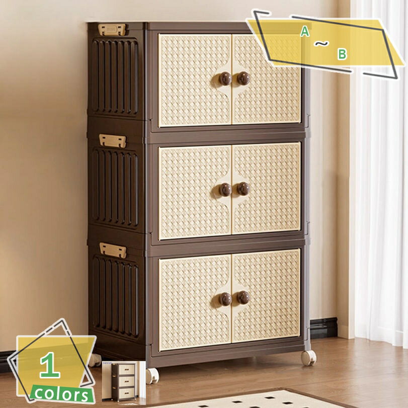 収納ケース 収納ボックス キャスター付き 衣装ケース コンテナ ボックス 扉付き 3階層 インボックス 蓋..