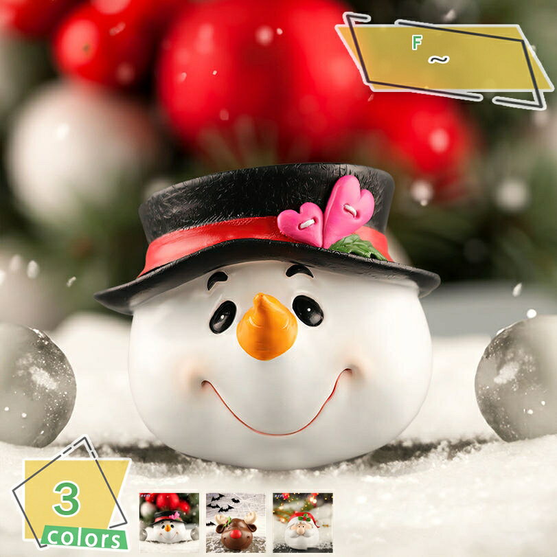 500円OFFクーポン 雪だるま クリスマス クリスマスツリー ミニ置物 ミニチュア 可...