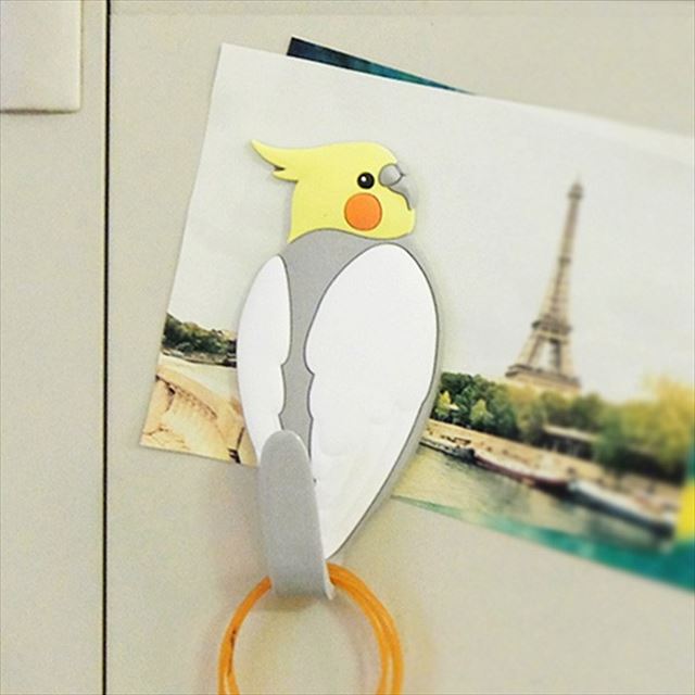 MAGNET HOOK Animal tail マグネットフック 『アニマルテイル オカメインコ』 [ 磁石フック 冷蔵庫 玄関ドア 小物収納 おかめいんこ インコグッズ 小鳥 かわいい ] sps