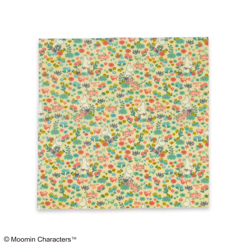 【送料無料】 ムーミンみつろうラップ Mサイズ フラワーガーデン ミツロウラップ 蜜? エコラップ 25cm角 くり返し使える ムーミン 花柄 北欧 キッチングッズ かわいい sps