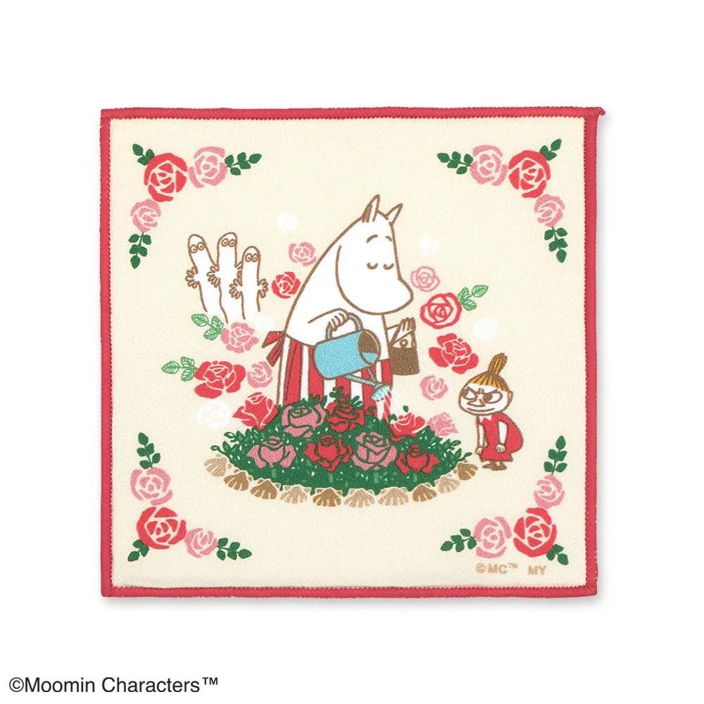 【送料無料】 ムーミンミニハンカチーフ ローズガーデン 【 日本製 ハンカチ レディース ハンドタオル ガーゼ MOOMIN グッズ 北欧 緑 雑貨 かわいい 】 06074