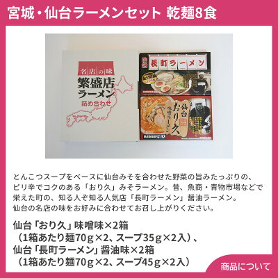 彩美楽天市場店 【送料無料】お歳暮 ギフト 宮城・仙台ラーメンセット 乾麺8食 画像2