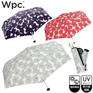 【雨傘 折りたたみ傘】Wpc. ハナプリントmini ワールドパーティー[ 晴雨兼用 UVカット 日傘 女性 婦人用 レディース 花柄 北欧風 レッド ネイビー グレー 折畳 軽量 軽い コンパクト スリム ナスカン付き かわいい ブランド ] sps