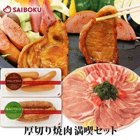 厚切り 焼肉 満喫 セット 340129 送料無料 ギフト 内祝い 母の日 父の日 結婚祝い 出産祝い お返し お祝い返し 贈答品 プレゼント 誕生日 お取り寄せグルメ ロース 豚バラ フランクフルト ウインナー 肉 豚肉 おつまみ 詰め合わせ 食べ比べ BBQ