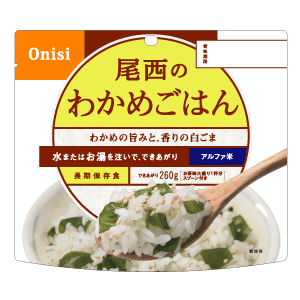 尾西食品 5年保存の非常食 アルファ米 わかめごはん 100g