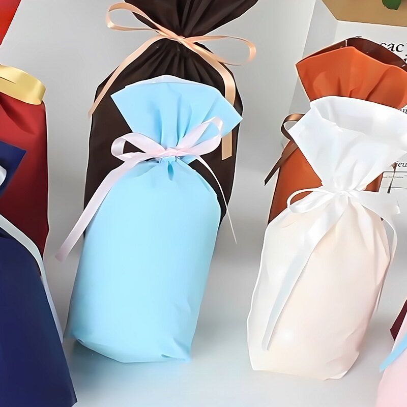 ラッピング 袋 巾着 梨地 ギフト袋SMLラッピング専用袋プレゼント用袋 ギフトラッピング 誕生日ラッピング 結婚祝い オシャレラッピング ギフトセット 便利なラッピング袋巾着 底マチ リボン ギフト 記念日 プレゼント 贈り物 クリスマスプレゼント