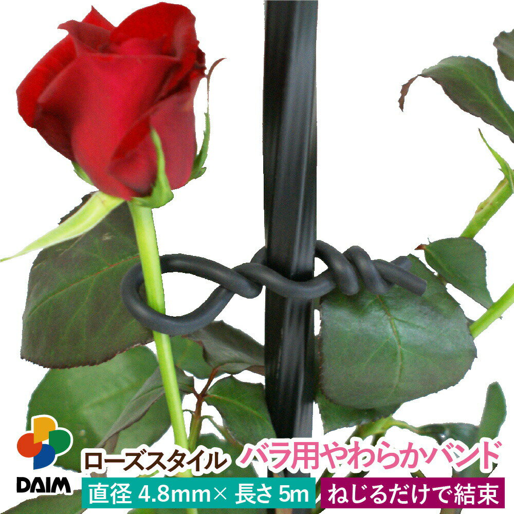 daim ローズスタイル バラ用やわらかバンド 直径4.8mm×5m 薔薇 トレリス バラ ばら 誘引 菜園 フェンス 組み立て 支…