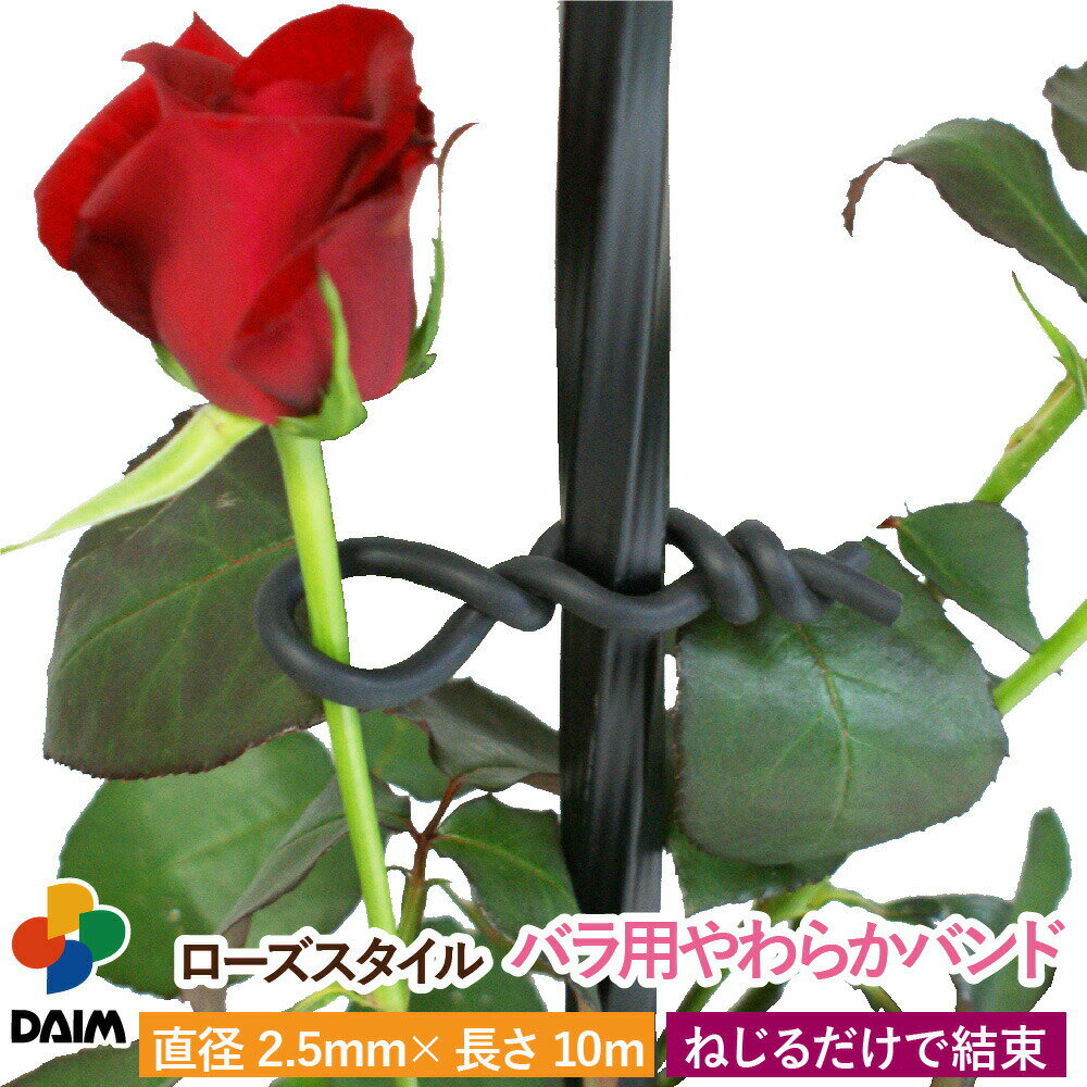 daim ローズスタイル バラ用やわらかバンド 直径2.5mm 長さ10m 薔薇 トレリス バラ ばら 誘引 菜園 フェンス 組み立…