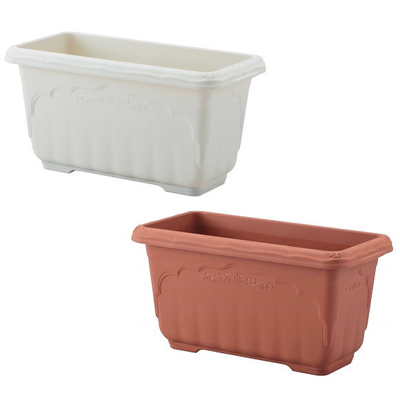 【深型 450】アップルウェアー クイーン深型　450 プランター（ガーデニング 園芸 おしゃれ 植木鉢 白 茶）のサムネイル