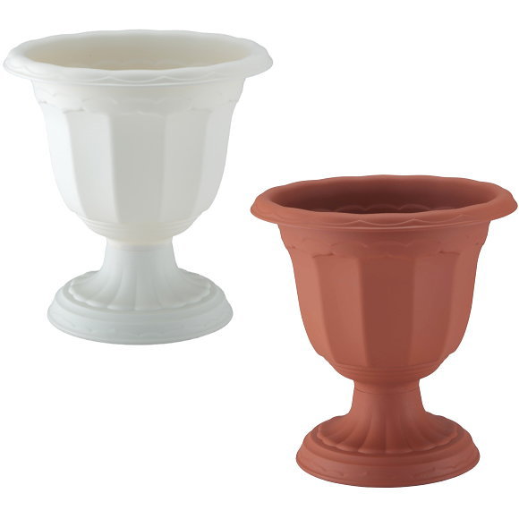 アップルウェアー クイーンカップ D-28型 直径28cm×高さ29cm(ガーデニング 園芸 おしゃれ 植木鉢 丸型 白 茶)