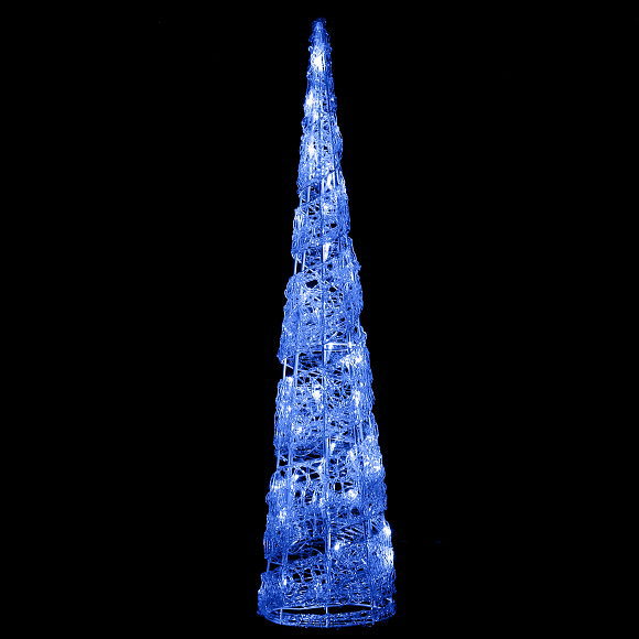 クリスマスを華やかに演出！ LED SPIRAL CONE TREE BLUE 90cm LEDスパイラルクリスタルモチーフツリー（ブルー）　90cm らせん状のクリスタルに散りばめられたLEDが輝きます☆ 付属のスピードコントローラーで、下から上へと らせん状に上がる光の速度を調整することができます。 防滴仕様ですので、屋外でも使用可能です。 玄関先や軒先、店舗装飾にお勧めです。 クリスマスの雰囲気にぴったりな光の煌きをお楽しみください。 ☆150cmはこちら　　　　　　　　☆210cmはこちら 　製品仕様 &nbsp;サイズ 　直径20cm×高さ90cm &nbsp;電球 　LED 64球使用　 &nbsp;電源 　ACアダプター使用　コード長さ500cm　 &nbsp;消費電力 　3.6W　 &nbsp;その他 　防滴仕様・スピードコントローラー付き ■他のコーンツリーはこちら■