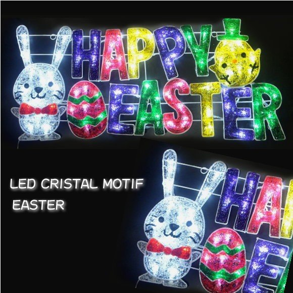 送料無料！LEDクリスタルタイトル ハッピーイースター 8402 EASTER イルミネーション モチーフ 玄関 お庭 かわいい 店舗ディスプレイ 飾り)