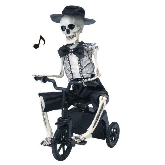 新製品 ハロウィン ホラーシリーズ ガイコツ三輪車 おもちゃ がいこつ ガイコツ HW674 ハロウィン 飾り ホラー ディスプレイ 店舗 室内装飾 イベント パーティ ホラーデコレーション グッズ 子ども こども