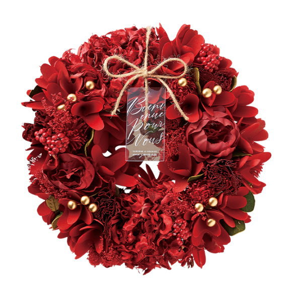 ナチュラルリース ブライトレッド 23cm Mサイズ 天然素材 5380B 壁飾り 玄関 人気 豪華 大きい かわい..