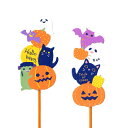 【12本セット】新製品! HW木製プレートピック ハロウィンツムズ HW636s ラッピング ギフト用品 フラワーピック 飾り アレンジ 花材 ハロウィンピック
