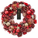 クリスマス ナチュラルリース L スターリーレッド 1608A クリスマスリース 壁飾り 玄関 人気 豪華 大きい かわいい おしゃれ お洒落 可愛い ギフト ...