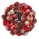 クリスマス ナチュラルリース M スターリーレッド 1608B クリスマスリース 壁飾り 玄関 人気 豪華 大きい かわいい おしゃれ お洒落 可愛い ギフト プレゼント 天然素材 飾り(4)