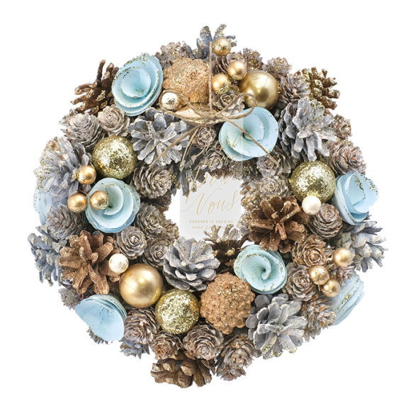 クリスマスナチュラルリースMスノー...