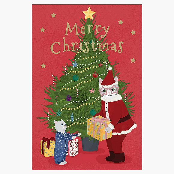 クリスマス ハンナメリン ポストカード XC-121054 アートプリントジャパン クリスマスカード プレゼント クリスマス飾り クリスマスツリー サンタ ねこ ネコ 猫 冬 人気 ギフト お洒落 豪華 大人 子ども プレゼント おしゃれ christmas card