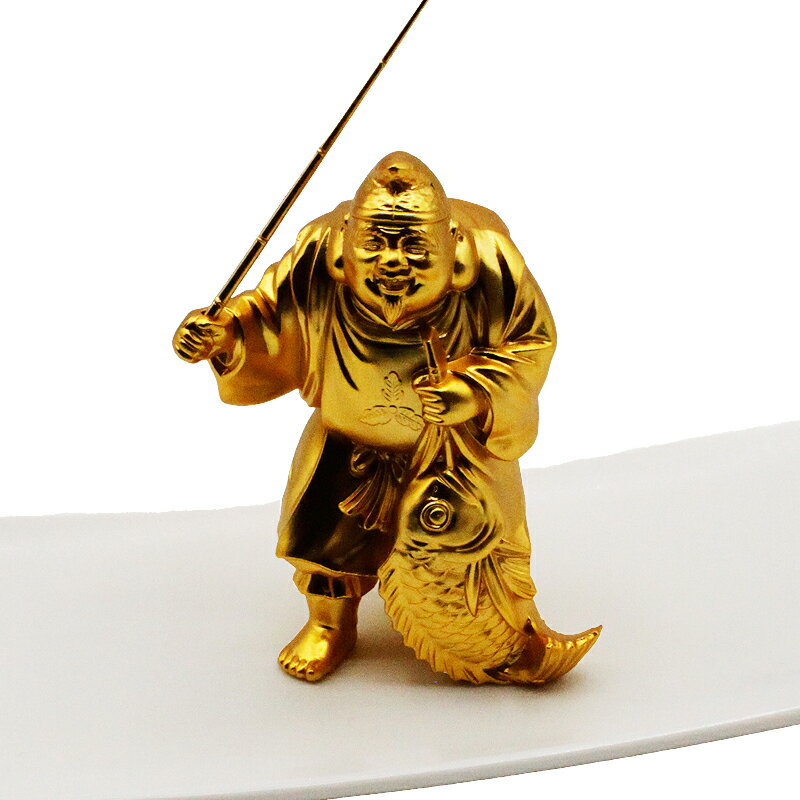 えびす様 恵比寿 えびす 像 福笹船付 24K 純金メッキ 御守り 風水グッズ 開運グッズ 幸運 開運インテリア お守り 金運アップ 金運グッズ 開運アイテム ...