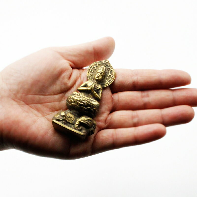 古美金調 普賢菩薩 像(金属製) 仏像祈念セット 最高級 白檀香 (50個入) セット＆石...