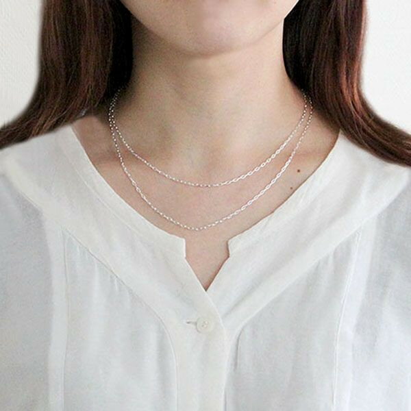 シルバー チェーン ネックレス 2面カット 長あずき 45cm×1.6mm レディース メンズ スターリングシルバー 925 ペンダント シルバーアクセサリー アクセ 開運 ファッション プレゼント2025 巳年 令和7年 蛇 へび