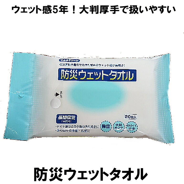 防災ウェットタオル ノンアルコールタイプ 20枚入り 有効期限：2029年11月09日以降 (メール便可：2個迄) (コンビニ受…