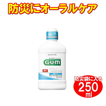 【有効期限間近！】【破格】サンスター GUM ガム・デンタルリンス 爽快タイプ 250ml 製造2017年10月19日 (コンビニ受取可) (防災備蓄の倉庫番 災害対策本舗)