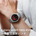 【10%OFFクーポン配布中】送料無料 galaxy watch 5pro 45mm バンド ステンレス 一体型 交換用 バンドカバーバンド プレゼント レザー...