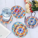 【20-26日!クーポン利用で15%OFF】送料無料 刺繍キット ダイヤモンドアート コースター6 枚セット キット ビーズ刺繍 ダイヤモンドペインティングイン...