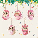 【クーポン利用で10%OFF】送料無料 刺繍キット5D ダイヤモンドアート フクロウ キーホルダー 5枚セット キット 初心者 ダイヤモンドペインティングインテ...