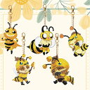 【 クーポン利用で10%OFF! 】送料無料 刺繍キット5D ダイヤモンドアート キーホルダー スズメバチ 5枚セット キット 初心者 ダイヤモンドペインティン...