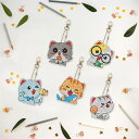 即納!【10%OFFクーポン配布中】送料無料 刺繍キット5D ダイヤモンドアートかわいい動物 猫 キーホルダー 5枚セット キット 初心者 ダイヤモンドペインテ...