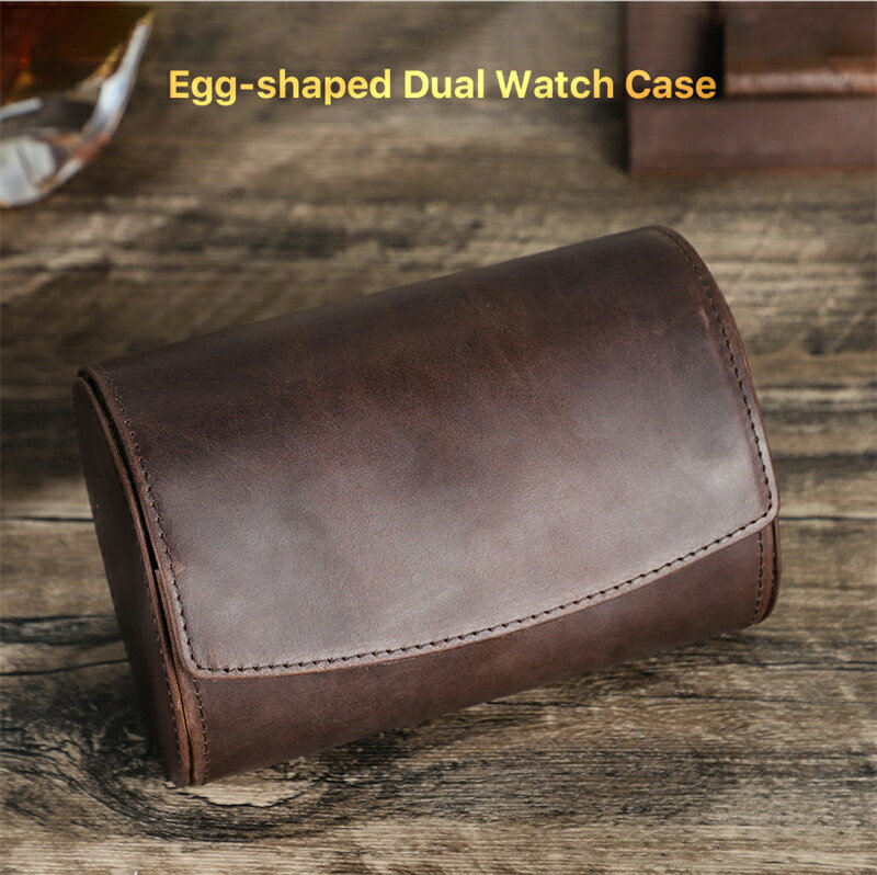 【10%OFFクーポン配布中】送料無料 腕時計ケース 本革 牛革 復古 時計ケース 2 本用 長方形 ウオッチケース 収納ボックス コレクションケース 持ち運び 便利コンパクト プレゼント 見せる収納 メンズ 高級コーヒー 収納 父の日 贈り物