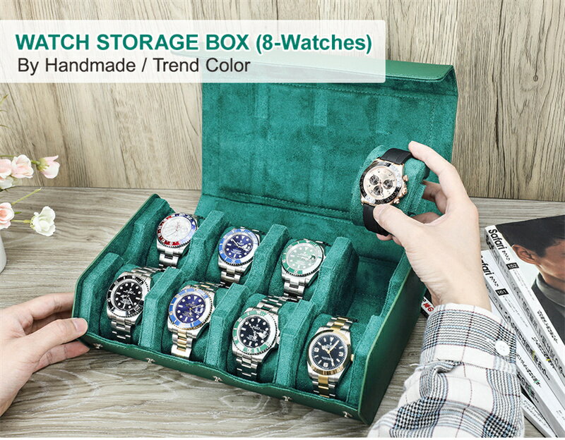 【 10%OFFクーポン 】送料無料 腕時計ケース 本革 牛革 時計ケース 8本用 長方形 ウオッチケース 収納ボックス コレクションケース 持ち運び 便利コンパクト プレゼント 見せる収納 メンズ 高級 時計ボックス コレクション 収納 父の日 贈り物