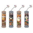 【 クーポン利用で10%OFF! 】送料無料 刺繍キット5D ダイヤモンドアート かわいい猫 ブックマーク 4枚セット キット 初心者 ダイヤモンドペインティン...