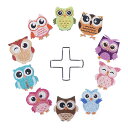 【 クーポン利用で10%OFF! 】送料無料 刺繍キット ダイヤモンドアート コースター フクロウ 10枚セット キット ビーズ刺繍 ダイヤモンドペインティング...