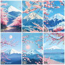 送料無料 数字油絵 人気オリジナルデザイン 父の日 油絵塗り絵 フレーム付 風景 富士山の桜 ボトルシップ 大人の塗り絵 風景画 数字塗り絵 40x50cm 数...