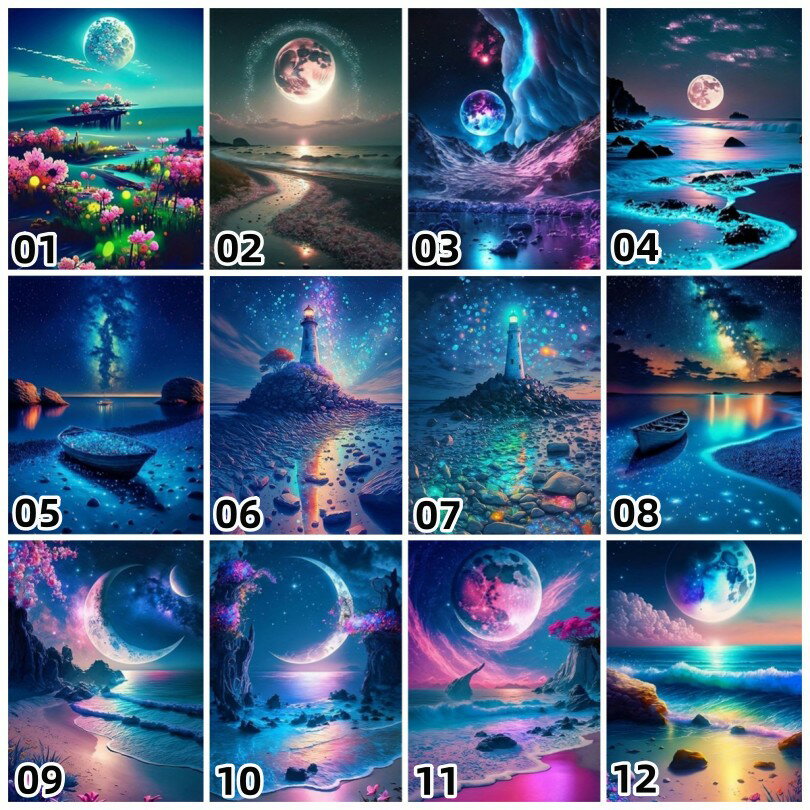 【10%OFFクーポン配布中】 送料無料 刺繍キット 5Dダイヤモンドアート キット ビーズ刺繍 風景 星空 初..