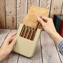 【クーポン利用で10%OFF】送料無料 本革万年筆 ペンケース 6本差し 本革 ペン本シンプル おしゃれ コンパクト 軽い 小さめ スリム 筆箱 ふで箱 ふでば...