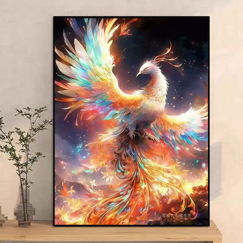 【22-30日！15%OFFクーポン配布中】送料無料 刺繍キット 5D 大型 鳳凰 ダイヤモンドアート キット ビー..