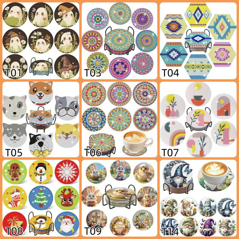 【10%OFFクーポン配布中】送料無料 刺繍キット 5D ダイヤモンドアートクリスマス コースター ダイヤモンドアート キット ビーズ刺繍 初心者 ダイヤモンドペインティングインテリア ハンドメイド クロスステッチ ダイアモンドアート 手芸 ダイヤモンド DIY 子供