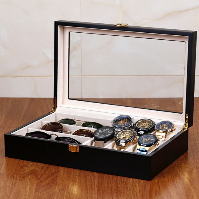 【10%OFFクーポン配布中】送料無料 6本時計ケース収納 木製 3本めがね収納 コレクションケース 高級感 ジュエリーボックス ウォッチ アクセサリー 父の日プレゼント メンズ レディース お祝いギフト(2)