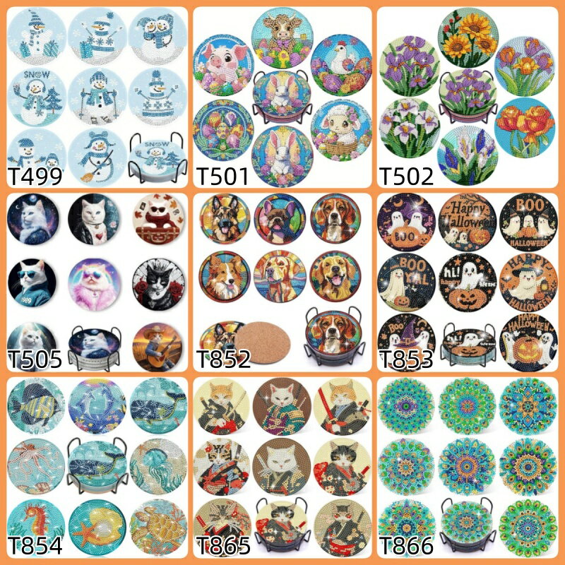 【クーポン利用で10%OFF】送料無料 刺繍キット 5D ダイヤモンドアートクリスマス コースター ダイヤモンドアート キット ビーズ刺繍 初心者 ダイヤモンドペインティングインテリア ハンドメイド クロスステッチ ダイアモンドアート 手芸 ダイヤモンド DIY 子供