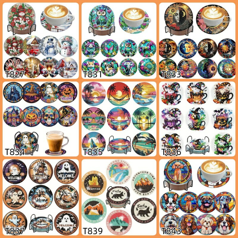 【クーポン利用で10%OFF】送料無料 刺繍キット 5D ダイヤモンドアート クリスマス コースター ダイヤモンドアート キット ビーズ刺繍 初心者 ダイヤモンドペインティングインテリア ハンドメイド クロスステッチ ダイアモンドアート 手芸 ダイヤモンド DIY 子供