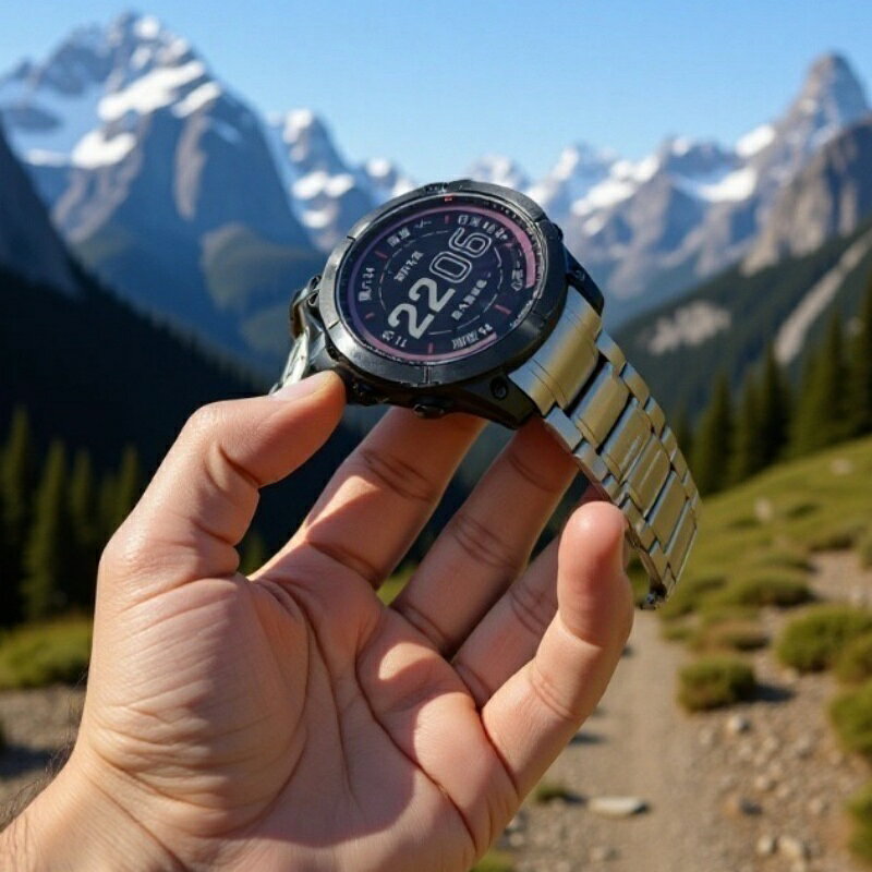 【10%OFFクーポン配布中】送料無料 Garmin Quatix 8 47mm チタン合金 バンド ベルト Fenix7 Marq2 バンド Garmin Fenix 7x 交換用バンドGarmin Fenix 7 バンド プレゼント レザー メンズ 高級感 バンド