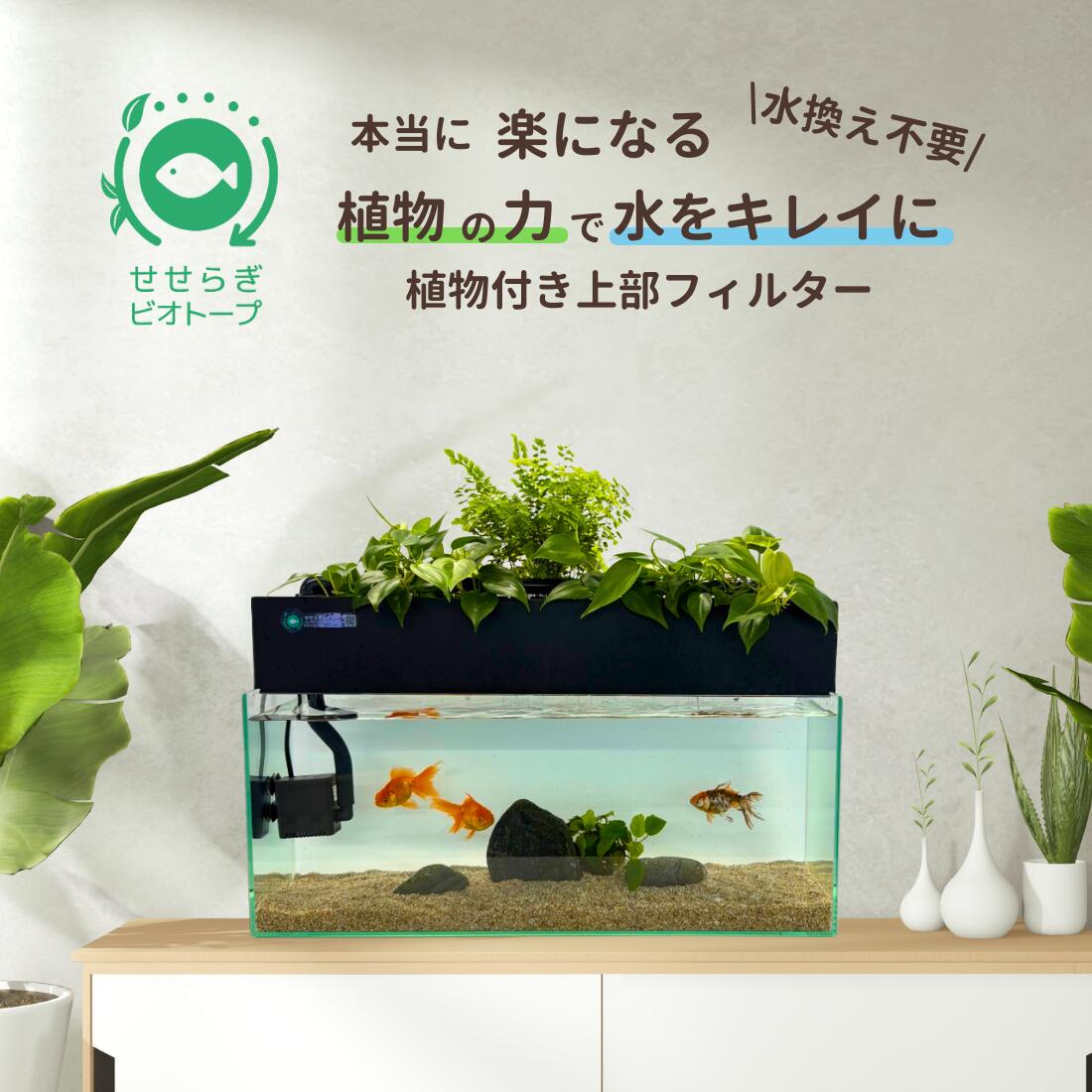 【TVで紹介されました】水換え不要 せせらぎビオトープ 上部フィルター 60cm 45cm 水槽用 おしゃれ め..