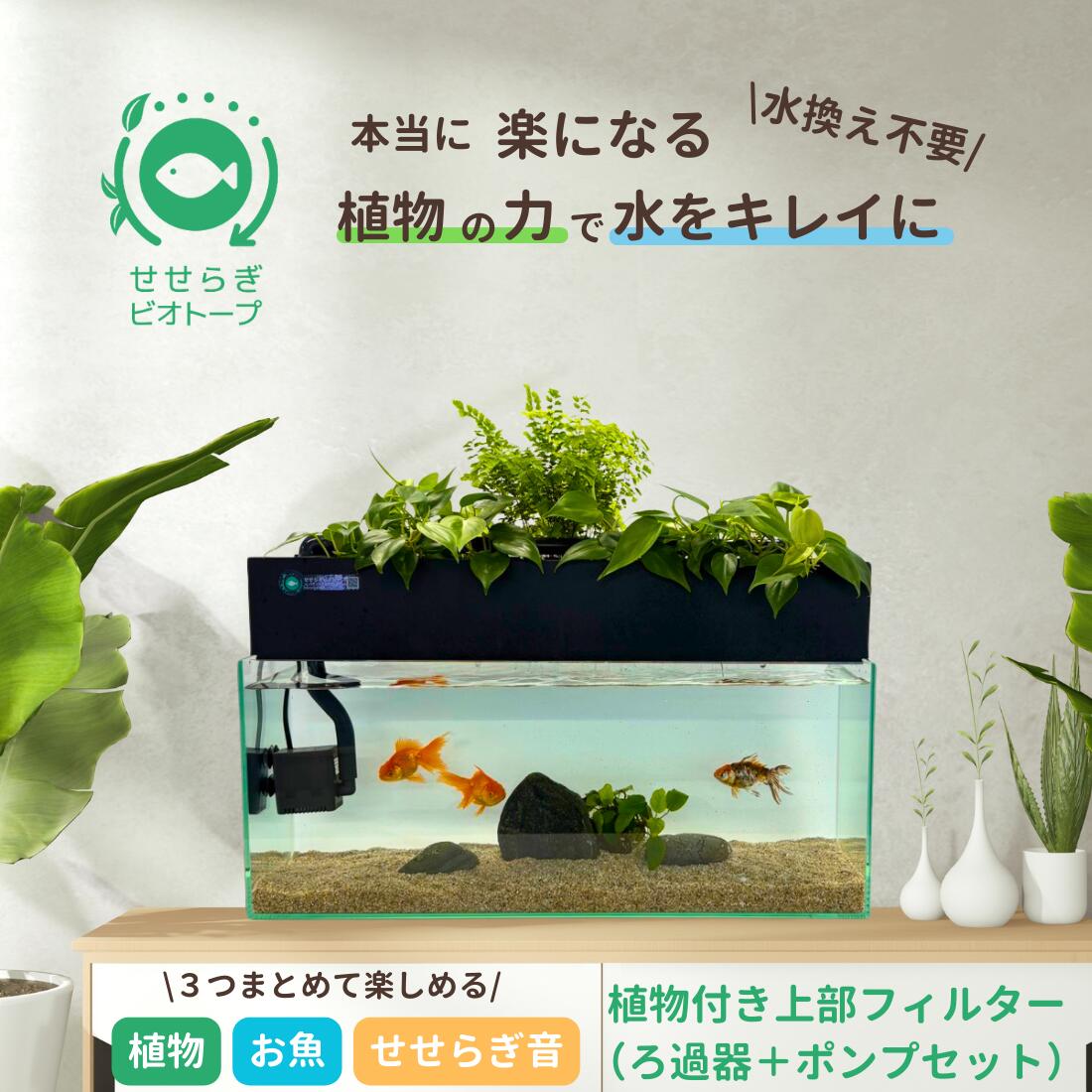 【最大30％OFF本日20時から4時間】水換え不要 せせらぎビオトープ 上部フィルター 60cm 45cm 水槽用 お..