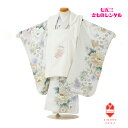 【レンタル】【七五三レンタル】七五三 レンタル 着物 3歳 女の子 白 牡丹刺繍/アイボリー 花の集い 緑配色 フルセット きもの 被布 古典 モダン 着付け方マニュアルあり 送料無料 足袋プレゼント 髪飾り B8AP3281 【七五三3歳女の子】90cm 95cm 100cm 被布セット 巾着(4)