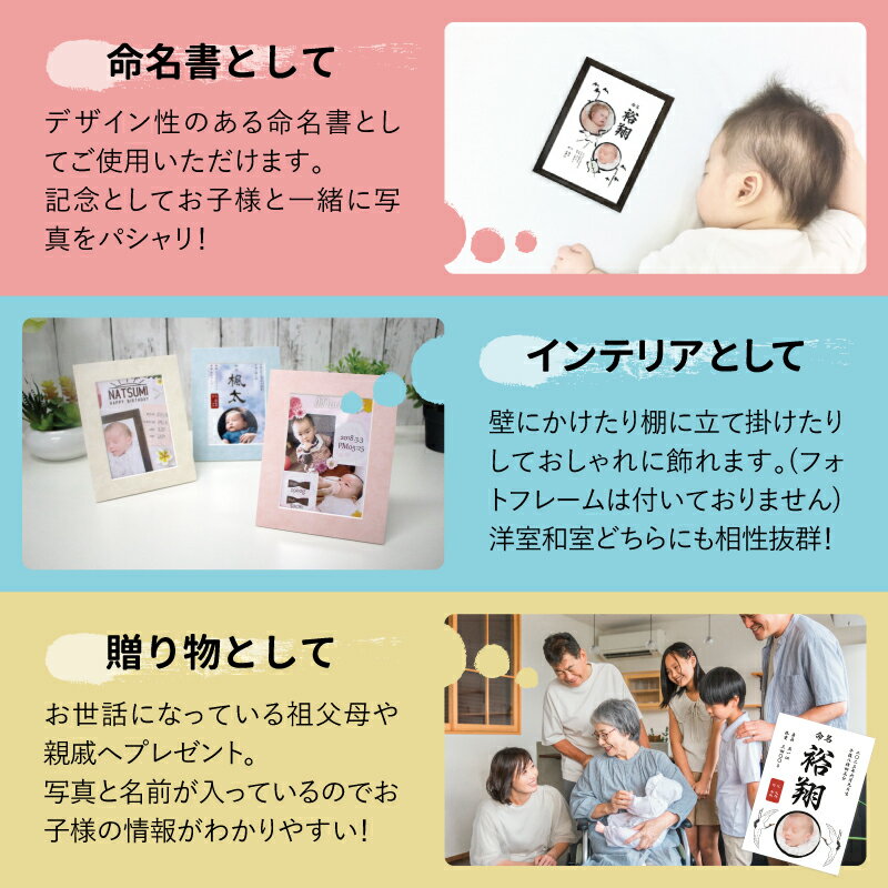 命名書 命名紙 命名 ベビーフォト 赤ちゃんの写真 名前 誕生日 命名 書 オーダー ハローエンジェル ベビーアートポスターC＜L判サイズ3枚セット＞ 送料無料 紙 おしゃれ 出産祝い かわいい セミ オーダー フレーム ペット 印字 ポストカード 和風 クラシカル 伝統 祖父母